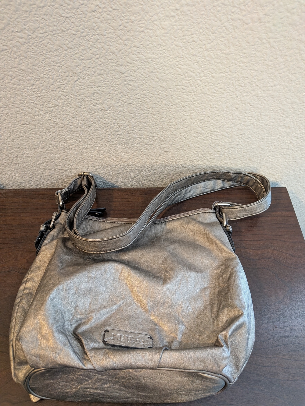 Nine West Metallic Silver Shoulder Bag